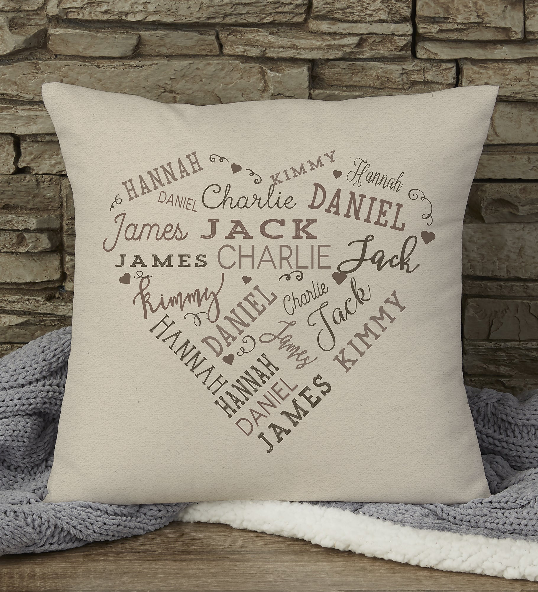 Close To Her Heart Personalized Throw Pillow